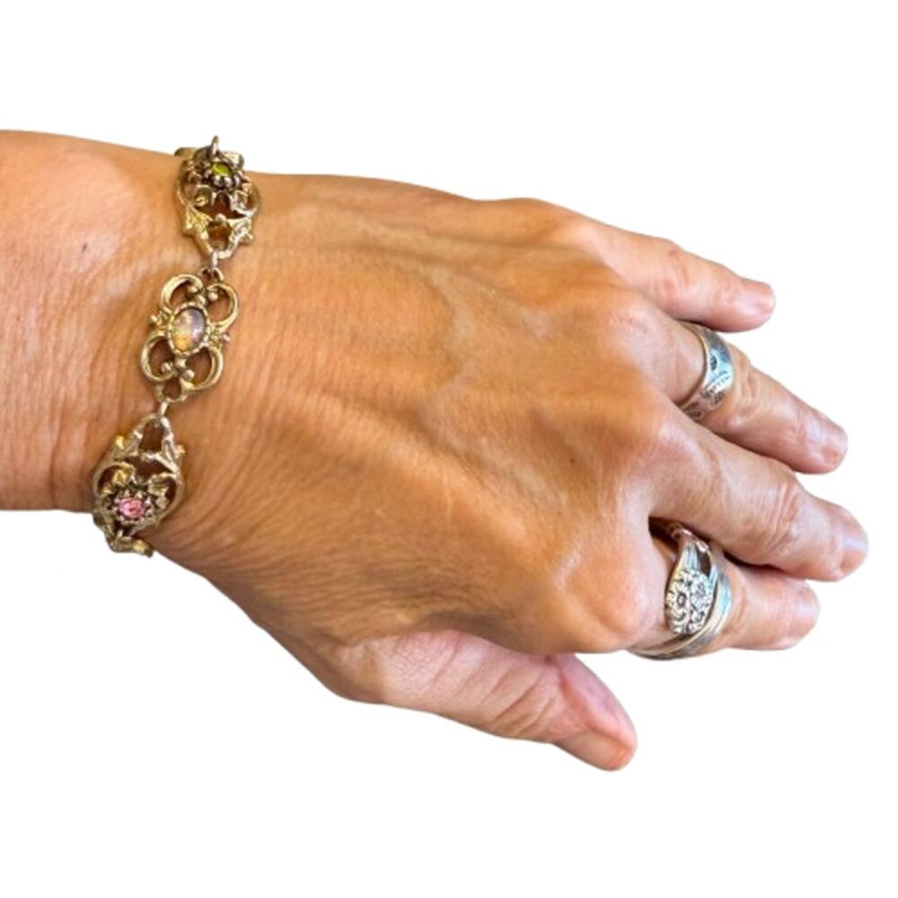 Vintage 70s Sarah Coventry Contessa Gold Tone Link Bracelet - Picture 5 of 9